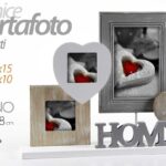 PORTAFOTO 3 POSTI CUORE DA TAVOLO MULTIPLO HOME CORNICE LEGNO MODERNA 36*6*28CM