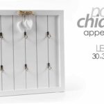 Portachiavi parete legno shabby chic cuori bacheca appendino col ass 30x30