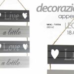 PANNELLO ARREDO PARETE MURO APPENDINO CON CORDA LEGNO FRASI LOVE CUORE 29*18cm