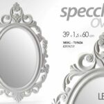 SPECCHIO OVALE 60*39 cm BIANCO SPECCHIERA IN LEGNO CLASSICO MODERNO PARETE MURO