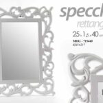 SPECCHIO DA PARETE SPECCHIERA MURO CORNICE LEGNO BIANCA CLASSICO MODERNO 40*25cm