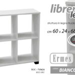 CUBO LIBRERIA BIANCO h68*60*24 CM SCAFFALE BASSO MOBILETTO MODERNO LEGNO ONICE