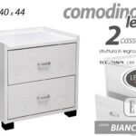 COMODINO CAMERA DA LETTO MODERNO 2 CASSETTI LEGNO ROVERE SBIANCATO 44*43*40 cm