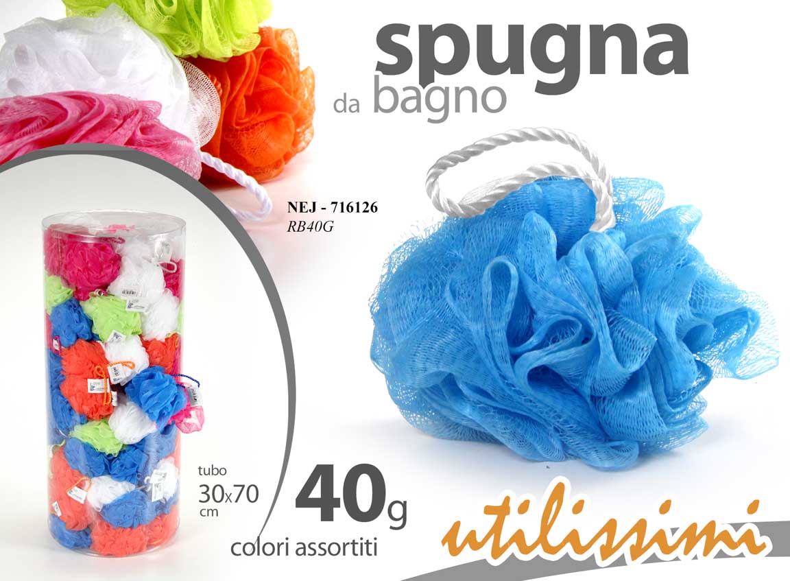 8025569716126 Spugna bagno doccia esfoliante scrub massaggio corpo morbida rete colorat 40 gr - immagine 1