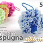 Spugna bagno doccia esfoliante scrub massaggio corpo morbida rete color 50 gr