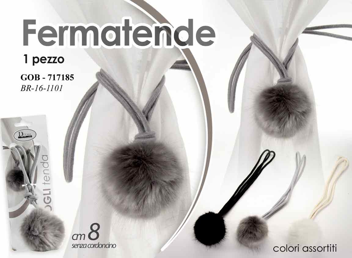 8025569717185 RACCOGLI TENDA Reggi LEGA FERMA Embrasse Fermatenda REGGITENDA PELUCHE 8cm - immagine 1
