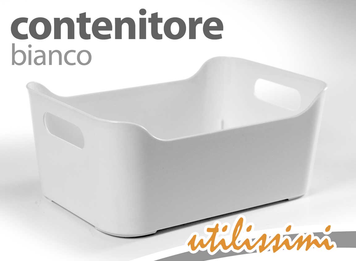 8025569717420 CONTENITORE ORGANIZER CUCINA FRIGO CASSETTO PENSILE BIANCO CESTA 24*17*10,5CM - immagine 1