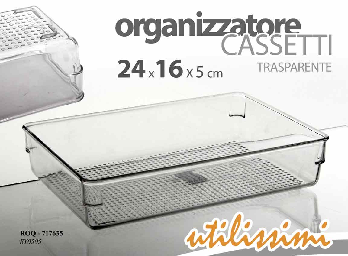 8025569717635 ORGANIZER PORTA POSATE CASSETTI FRIGO CONTENITORE CUCINA ORGANIZZATORE 24*16*5cm - immagine 1