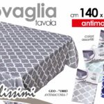 TOVAGLIA TAVOLA CUCINA MODERNA ANTIMACCHIA RETTANGOLARE NO STIRO ROMBI 140*180cm