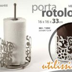 PORTA ROTOLO DA TAVOLA TOVAGLIOLI ROTOLONE CARTA CUCINA BIANCO TORTORA 33*16 CM