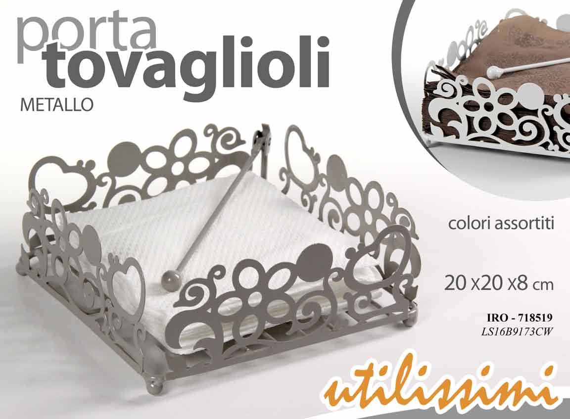 8025569718519 PORTATOVAGLIOLI DA TAVOLA METALLO CASA PIZZERIA RISTORANTE BIANCO TORTORA 20*8cm - immagine 1