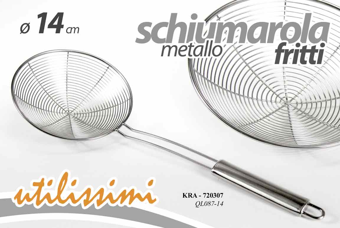 8025569720307 SCHIUMAROLA SCHIUMAIOLA MESTOLO CHEF FRITTI PER FRITTURA FRIGGERE UTENSILE Ø14cm - immagine 1