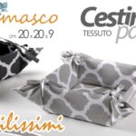 CESTINO PORTA PANE MODERNO QUADRATO RIVESTIMENTO TESSUTO DAMASCO 20*20*9 cm
