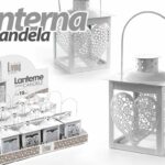 LANTERNA PORTACANDELA METALLO GIARDINO MATRIMONIO CUORI CUORE TEALIGHT 24 cm