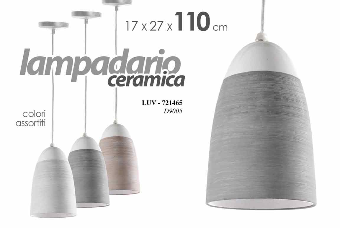 8025569721465 LAMPADARIO MODERNO TONDO SALOTTO CUCINA Lampada a Sospensione CERAMICA 110*27 cm - immagine 1