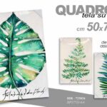 QUADRO STAMPA SU TELA Canvas LEGNO DECO PIANTA FOGLIA VERDE ASSORTITI 50*70 cm