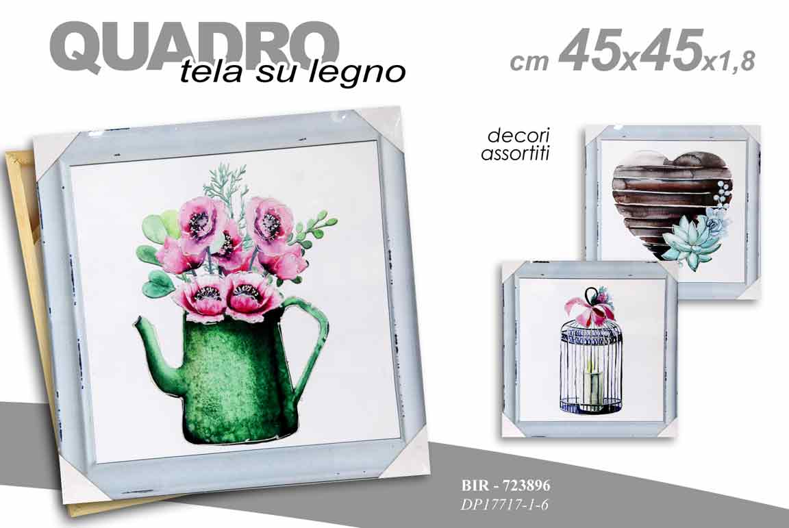 8025569723896 QUADRO STAMPA SU TELA Canvas LEGNO OGGETTI OGGETTISTICA COLOR ASSORT 45*45 cm - immagine 1