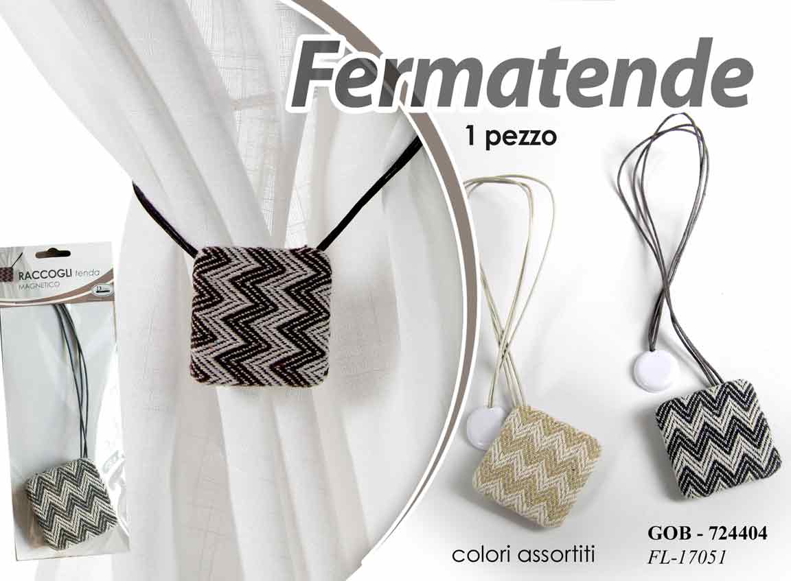 8025569724404 RACCOGLITENDA QUADRATO FERMA REGGI TENDA CLASSICO MODERNO COLOR ASSORTITO - immagine 1