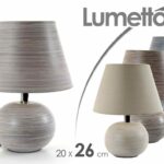 LAMPADA CERAMICA MODERNO CLASSICO DA TAVOLO COMODINO LUMETTO Abat Jour H25*20 CM
