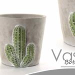 VASO CACHEPOT CERAMICA PIANTE GRASSE FIORI SEMI VIVAI TONDO BOTANIC CACTUS 17*15
