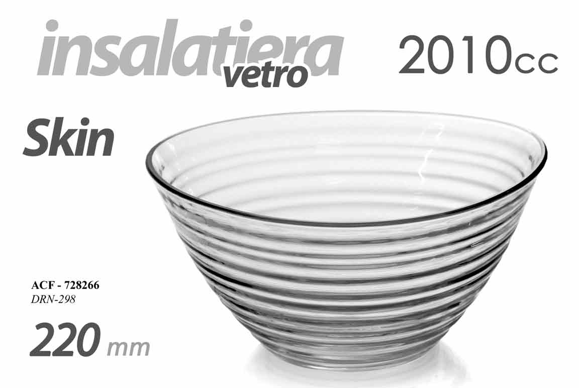 8025569728266 Ciotola bowl insalatiera scodella tonda vetro tavola cucina moderno vintage 22cm - immagine 1
