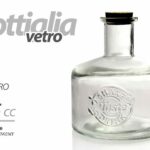 BOTTIGLIA BOTTIGLIETTA BASSA IN VETRO TAPPO SUGHERO BOMBONIERA 995 ML