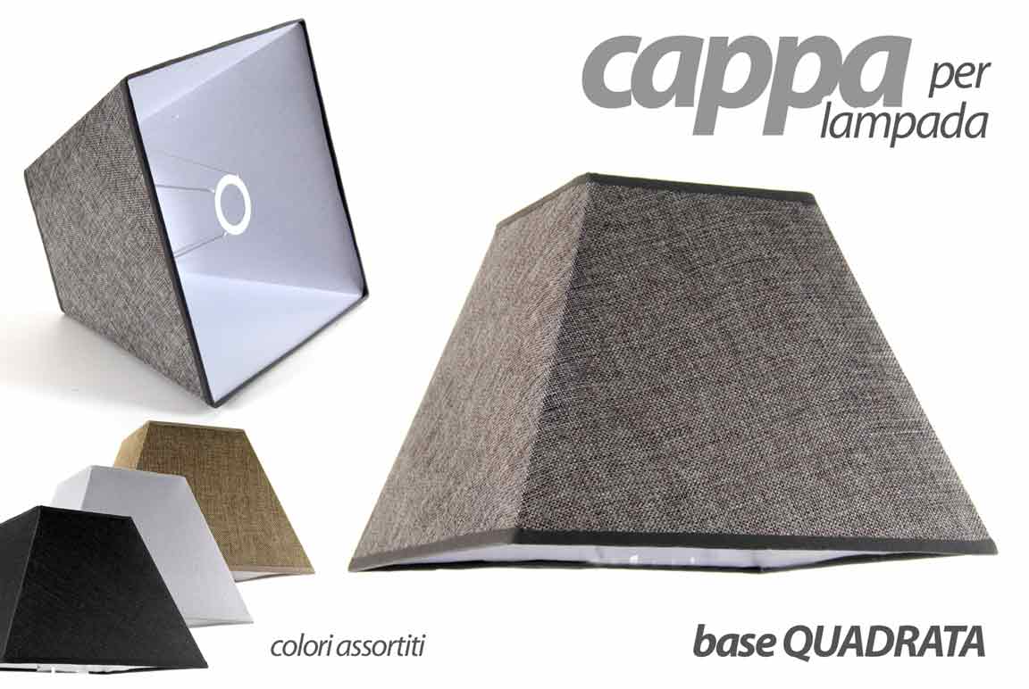 8025569728570 CAPPA Lampada PARALUME LUMETTO TESSUTO BASE QUADRATA ASSORTITO E27 25,5*12,5*21 - immagine 1