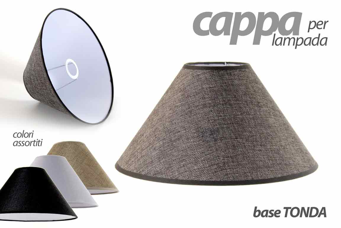 8025569728624 CAPPA Lampada PARALUME LUMETTO TESSUTO BASE TONDA ASSORTITO E27 25*9,5*16,5CM - immagine 1