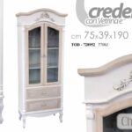 VETRINA CREDENZA MADIA ANTE CASSETTI SHABBY CHIC CHARM BIANCO BEIGE 190*75*39 cm