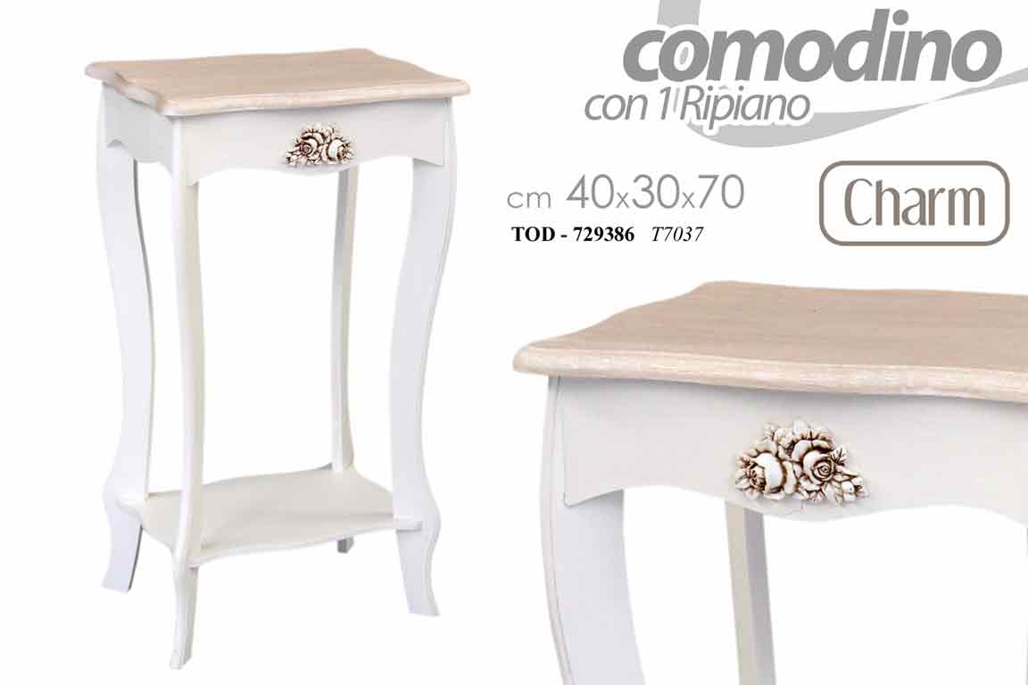 8025569729386 COLONNINA TAVOLINO SHABBY CHIC ROSE COMODINO INGRESSO PORTA TELEFONO PIANTE 70cm - immagine 1