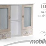 VETRINA PENSILE PARETE BAGNO SALOTTO CHARM 2 ANTE MOBILE MOBILETTO 64*14*h52cm
