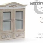 PENSILE VETRINA CREDENZA PARETE 2 ANTE 2 CASSETTI BIANCO MARRONE 52*15*h58 CM
