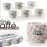 Set 6 tazzine tazze caffè moderne moka porcellana coffee vintage tr retrò 80 ml
