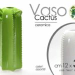 VASO VASETTO PORTA FIORI CACTUS BOTANIC CENTROTAVOLA VERDE BIANCO ASS 32*12*10cm