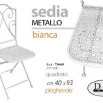 2 SEDIE METALLO PIEGHEVOLE SEDIA GIARDINO VERANDA QUADRATA TRAFORATA 93*40 CM