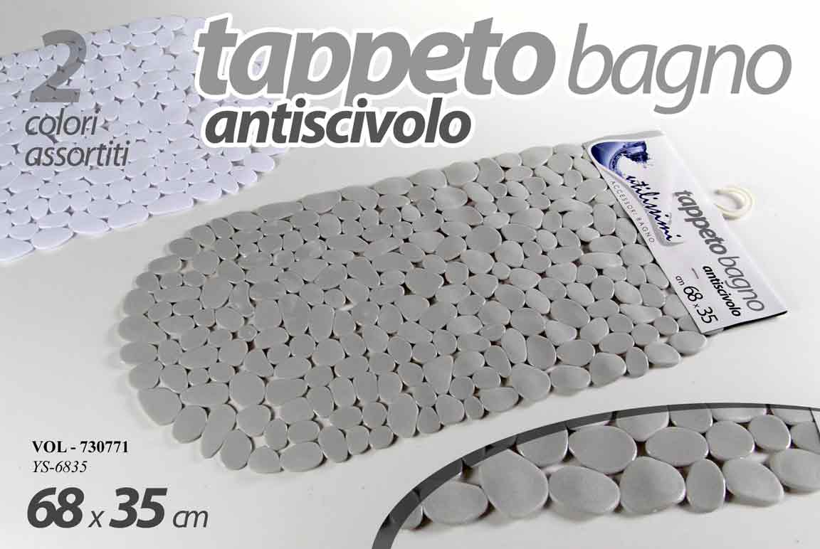 8025569730771 TAPPETO DOCCIA ANTISCIVOLO OVALE Vasca Tappetino BAGNO MODERNO STIL PIETRA 68*35 - immagine 1