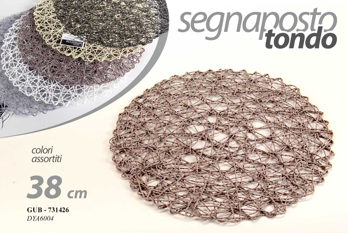 8025569731426 Segnaposto tondo centro tavola etnico sottopiatto intrecciato colori ass ø 38 cm - immagine 1