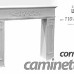 CORNICE FINTO CAMINO CAMINETTO LEGNO DECORATIVA CLASSICO MODERNO 110*23*h94 cm