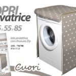 Coprilavatrice COPRI LAVATRICE PROTTETIVO IMPERMEABILE CERNIERA CUORI H85*65*55