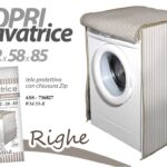 Coprilavatrice COPRI LAVATRICE PROTTETIVO IMBOTTITO CERNIERA RIGHE PVC h85*62*58