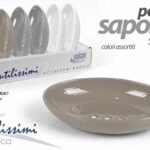 Porta sapone solido forato bagno cucina plastica bianco grigio tortora ass 14 cm
