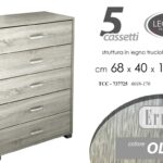 CASSETTIERA SETTIMINO 5 CASSETTI DESIGN MODERNO ROVERE OLMO LEGNO 101*68*40 cm