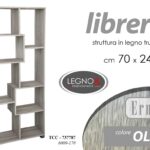 LIBRERIA H178*70*24 CM RIPIANI LEGNO STRIATO CHIARO MOBILE SCAFFALE MODERNO