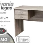SCRIVANIA MODERNA 2 CASSETTI OLMO ROVERE SBIANCATO Porta Computer PC h76*80*40