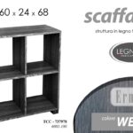 CUBO LIBRERIA SCAFFALE BASSO MOBILETTO MODERNO DESIGN NERO WENGè 68*60*24