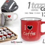 Tazzina caffè espresso moka americano tazza ceramica i love cuore assort 130 ml