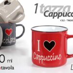 Tazza mug cioccolata cappuccino colazione ceramica color i love cuore ass 340 ml