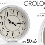 OROLOGIO DA PARETE NUMERI GRANDI SILENZIOSO CLASSICO MODERNO VINTAGE 50*6 cm