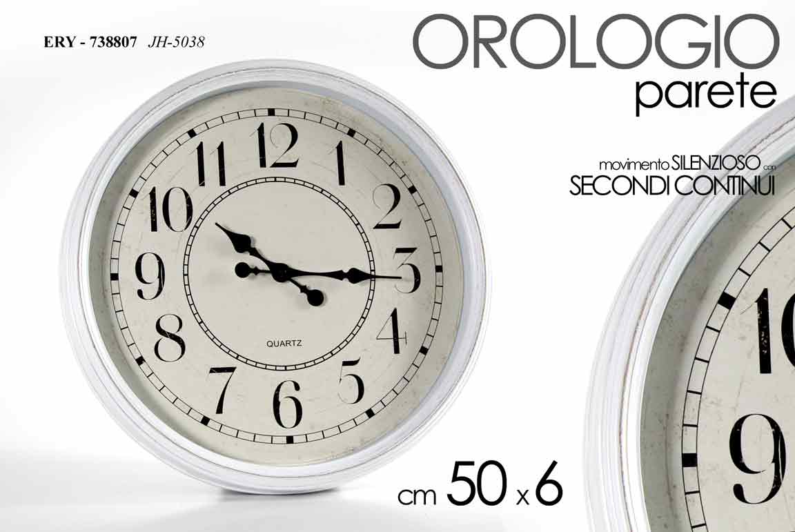 8025569738807 OROLOGIO DA PARETE NUMERI GRANDI SILENZIOSO CLASSICO MODERNO VINTAGE 50*6 cm - immagine 1