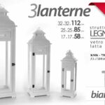 3 PEZZI MAXI LANTERNA BIANCA h112-85-58CM LEGNO LATTA CASA GIARDINO MATRIMONIO